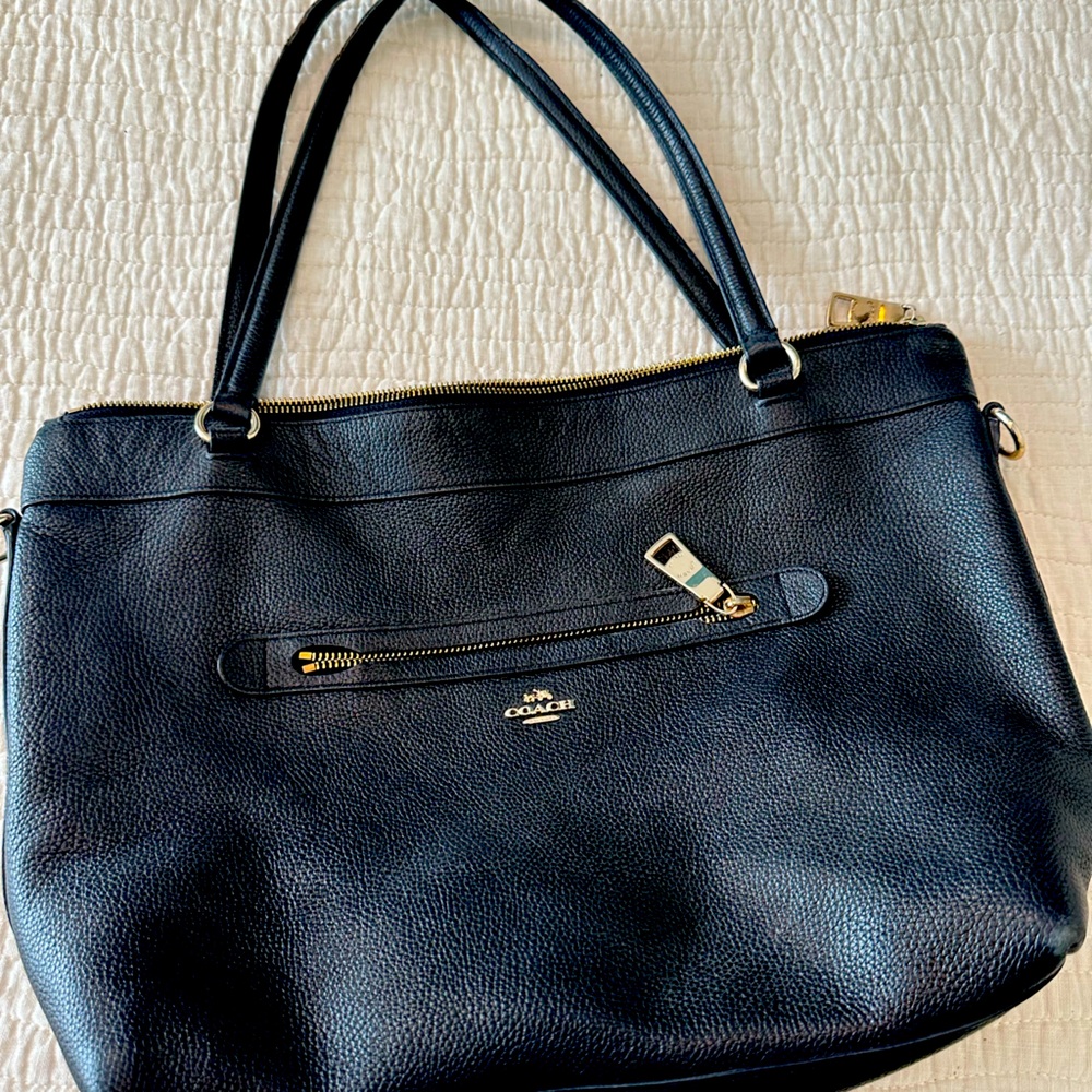 Coach Purse, Black Leather